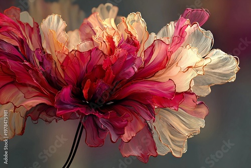 Beautiful Abstract Flowers Blooming in Dusty Rose Hues With Elegant Petals Generative AI