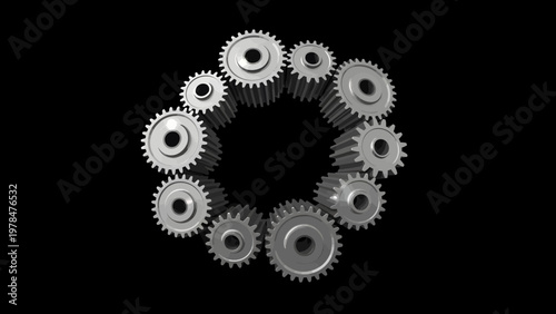 Gears Metallic Circle Shape for Industrial Solutions Concept
