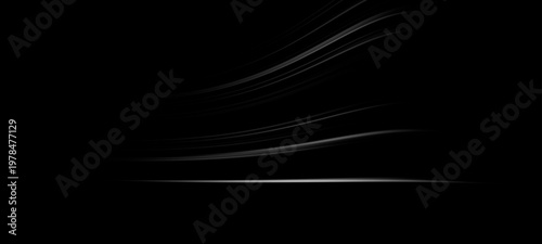 air flow wave effect isolated on white background. Winter wind stream with curved motion black and white abstract background
