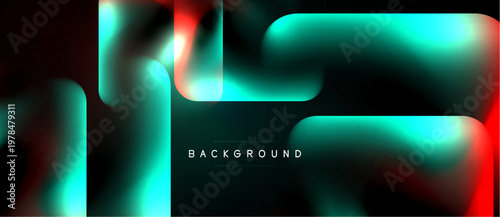 Abstract fluid shapes blend turquoise, red, black. Modern design creates dynamic visual impact. Background text reads background.