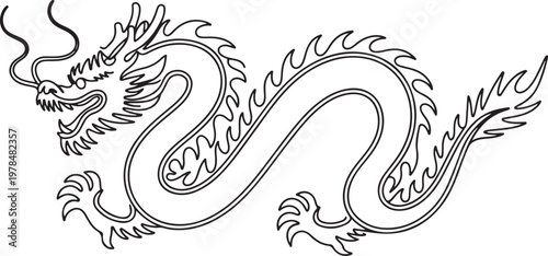 Foto Chinese Dragon vector illustration suitable for Chinese New Year