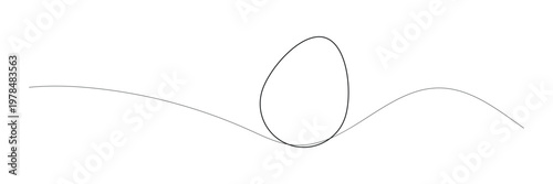 Easter egg one line drawing. Continuous one line drawing ester egg. Happy Easter, Vector illustration eps 10.