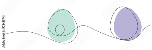 Easter egg one line drawing. Continuous one line drawing ester egg. Happy Easter, Vector illustration eps 10.