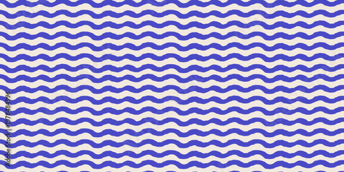 Vector seamless pattern in hand drawn doodle sketchy style with ocean waves, surf posters, banners for summer sea side vacation backgrounds and prints