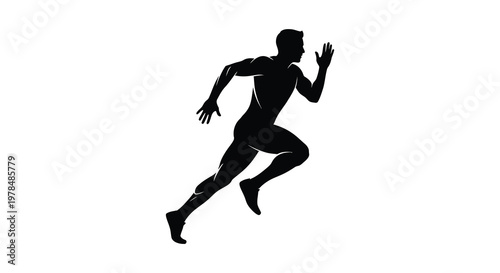 A dynamic image of a man running swiftly presented as a striking silhouette