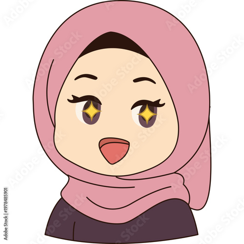 Cute Hijab Girl Anime Avatar