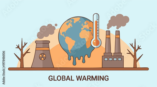Global Warming and Climate Change Concept Illustration