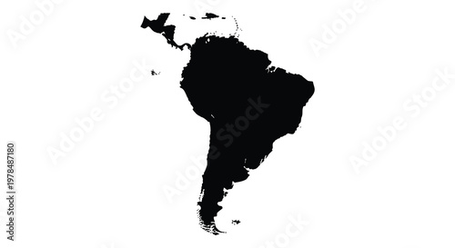 South america s landmass depicted as a striking black shape a bold silhouette