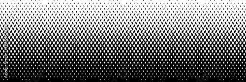 Geometric pattern of black diamonds on a white background.Seamless in one direction.Long fade out.The radial transformation method.