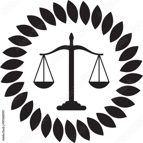 Law firm logo set. Law office logotypes set with scales of justice. Symbols of legal centers or law advocates. Scales of justice icons.
