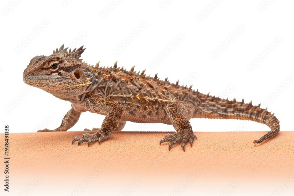 Fototapeta premium Thorny Devil Lizard walking on red sand lizard reptile animal.