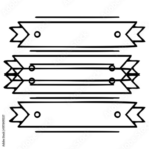 Black and White Retro Ribbon Frames