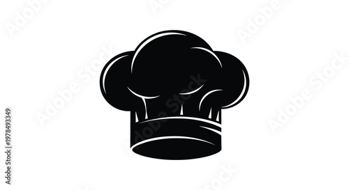 A striking black silhouette of a traditional chef s toque culinary art silhouette