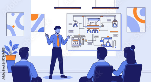 Automated dairy farm technology presentation for agricultural advancement exposition