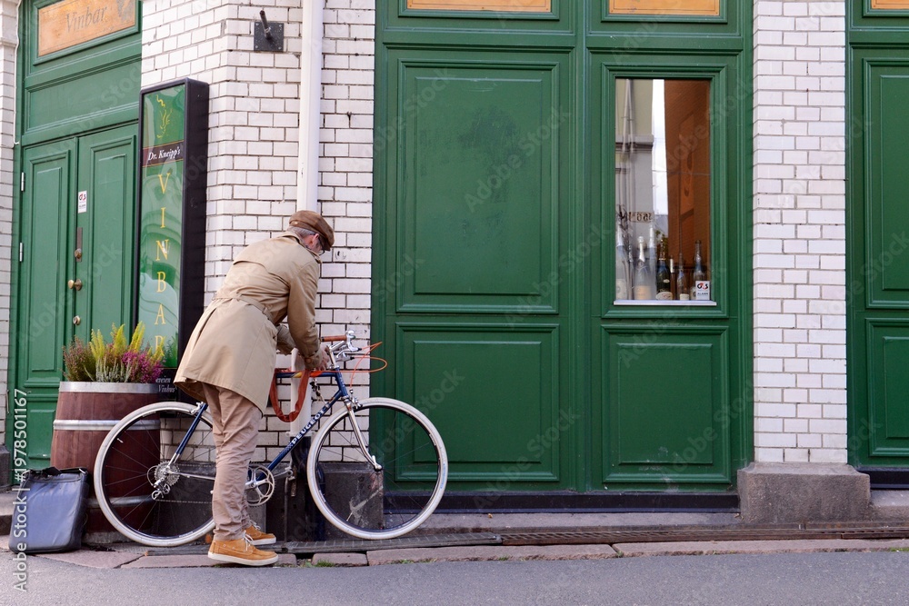 Fototapeta premium woman on a bicycle
