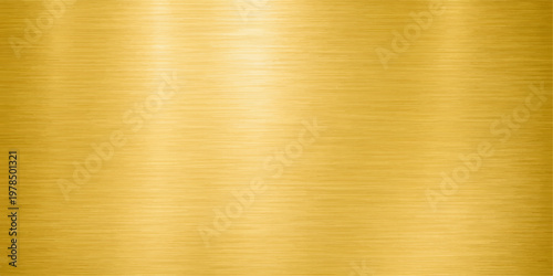 A brushed gold metal texture design with a natural grain pattern and a brown wooden panel wallpaper backdrop for a textured light material surface