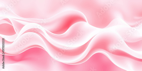Soft pink silk waves create a flowing abstract vector background with a shiny satin texture and elegant light curves for a modern textile wallpaper design
