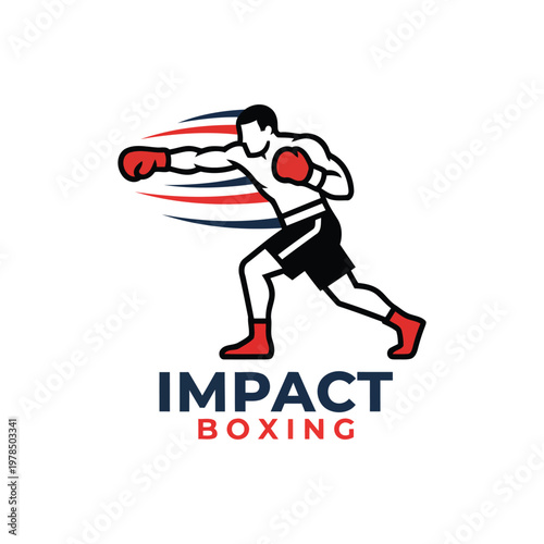 Boxer Throwing Powerful Right Hook Dynamic Vector