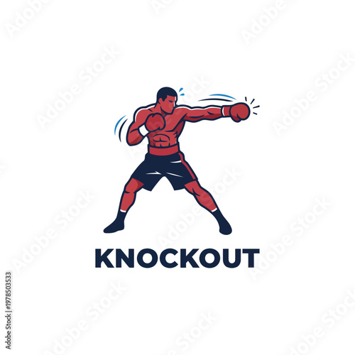 Boxing Action Right Hook Strike Dynamic Clean Vector Artwork