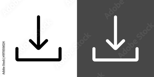 シンプルなダウンロードのアイコン