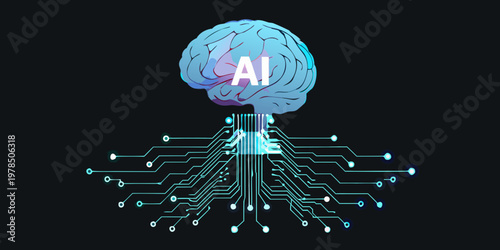 Artificial intelligence concept a brain shaped like a lightbulb