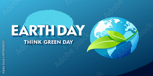 Celebrating earth day with a globe leaves and a call to action