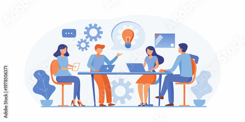 Team brainstorming session with a focus on innovative ideas and solutions