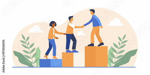 Teamwork and collaboration people reaching out and shaking hands