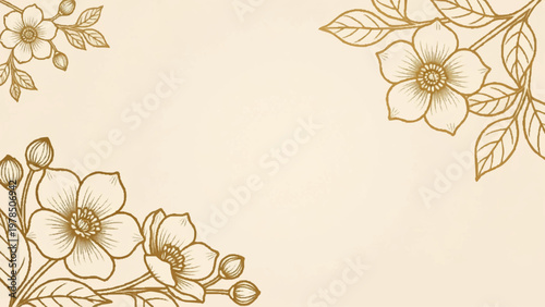 Delicate floral arrangement with sketched flowers and botanical details