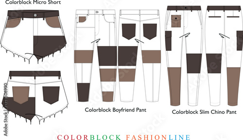 Woman color block capsule collection.