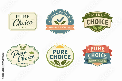 Pure choice collection offering natural, organic, healthy, and wholesome product branding labels