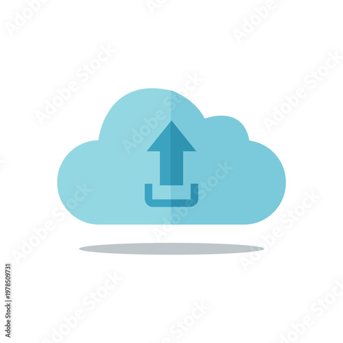 Light Blue Cloud Icon with Blue Upload Arrow Inside