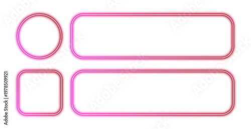 Free Download Red and Pink Neon UI Frames for Modern Web Design, Glowing Profile and Search Bar Borders for Futuristic Dashboard Interface Graphics - GFXLoad