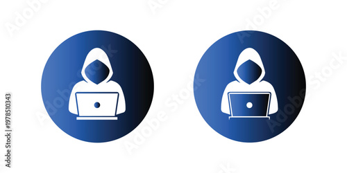 Cyber security computer hacker logo and dark web crime phishing symbol for tech protection