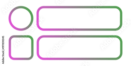 Free Download Pink and Green Neon UI Interface Elements, Glowing Profile and Input Field Frames for Cyberpunk Style App Dashboard and Website Design - GFXLoad
