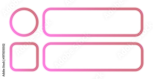 Free Download Red and Pink Neon UI Frames for Modern Web Design, Glowing Profile and Search Bar Borders for Futuristic Dashboard Interface Graphics - GFXLoad