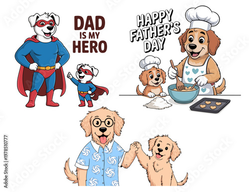 father's day dog  illustration