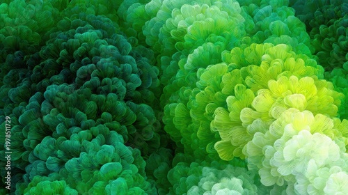 Vibrant Abstract Green Texture with Soft Flowing Patterns and Shapes