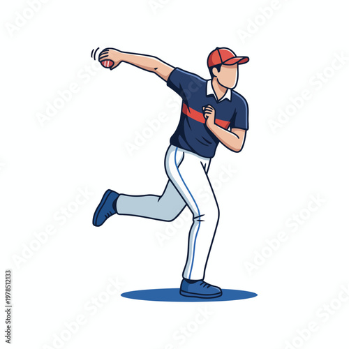 Cricket Throwing Action Player Overarm Motion Illustration