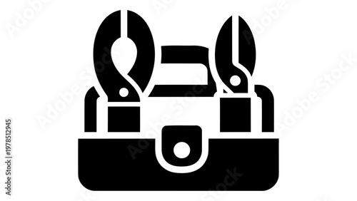 Portable sewing kit icon, vector illustration of compact sewing tools for travel and quick repairs