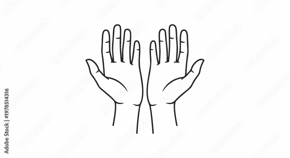 Fototapeta premium Two open hands, palms up, fingers slightly spread, on a white background