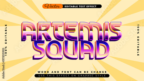 Artemis Squad Retro 3D Editable Text Effect for Graphic Design Projects