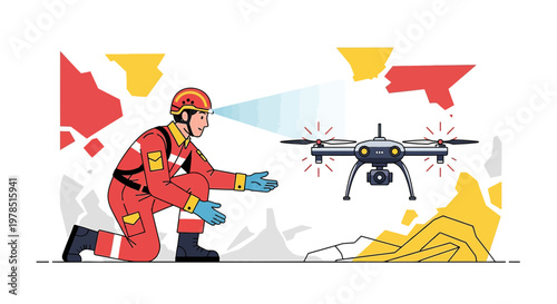 Rescuer leverages drone tech for monitoring geological disaster, enhancing aid efforts and