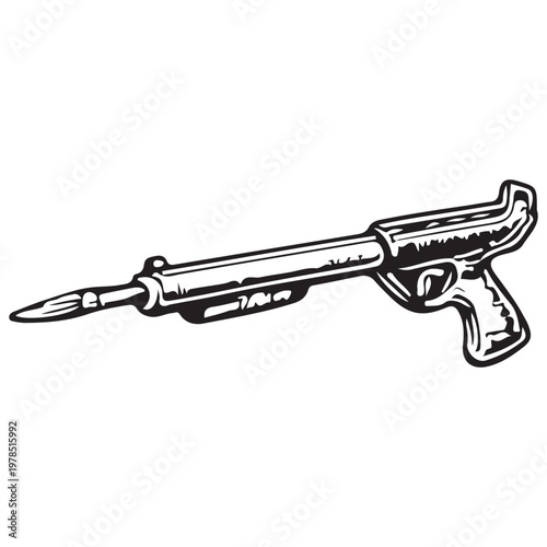Speargun Underwater Fishing Gun Scuba Hunting Equipment Marine Weapon Tool Illustration