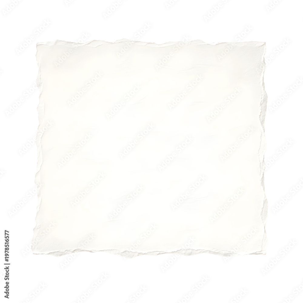 Fototapeta premium White Textured Paper Square Sheet Isolated on White Background 