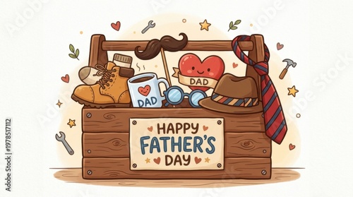 Happy Fathers Day Gift Box with Dad Essentials