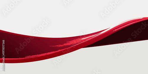 Abstract red wave graphic with a glossy flowing design