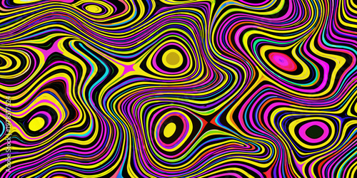 Psychedelic swirling pattern with vibrant colors and optical illusion effects