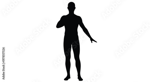man silhouette gesturing explanation isolated