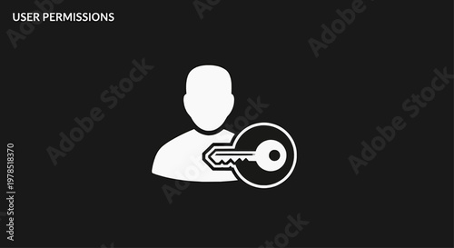 A person holds a key on a black background with permissions text